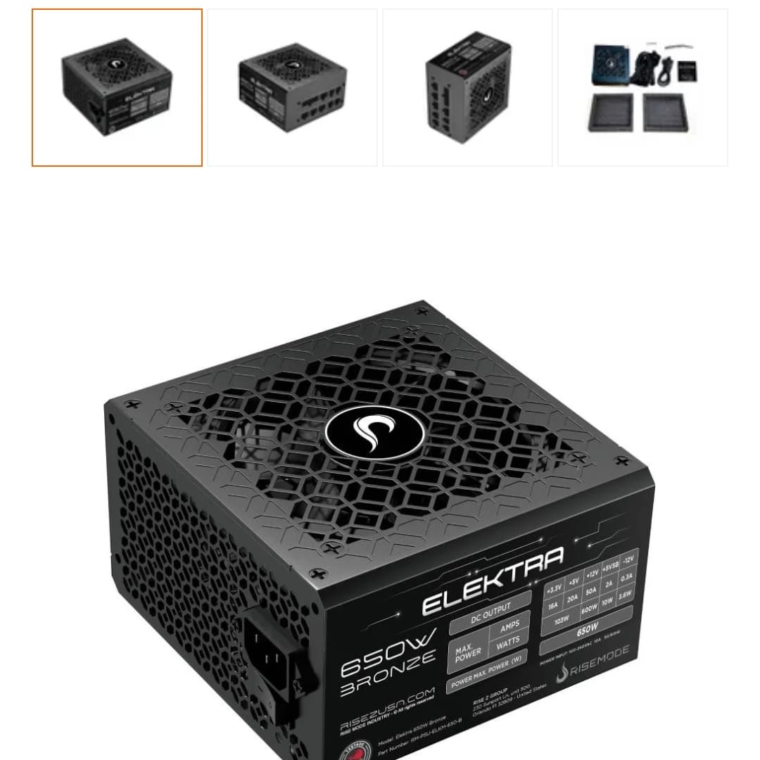 Fonte Gamer Rise Mode Elektra, 650W, Bronze, Full Modular, PFC Ativo, Preto - RM-PSU-ELKM-650-B