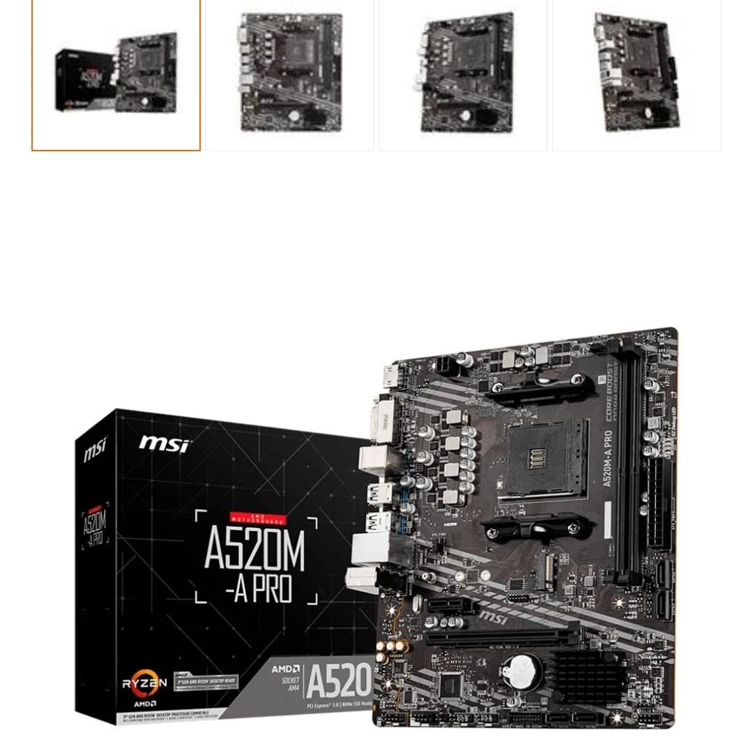 Placa-Mãe MSI A520M-A PRO, AMD AM4, mATX, DDR4, Preto - A520M-A PRO